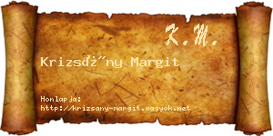 Krizsány Margit névjegykártya
